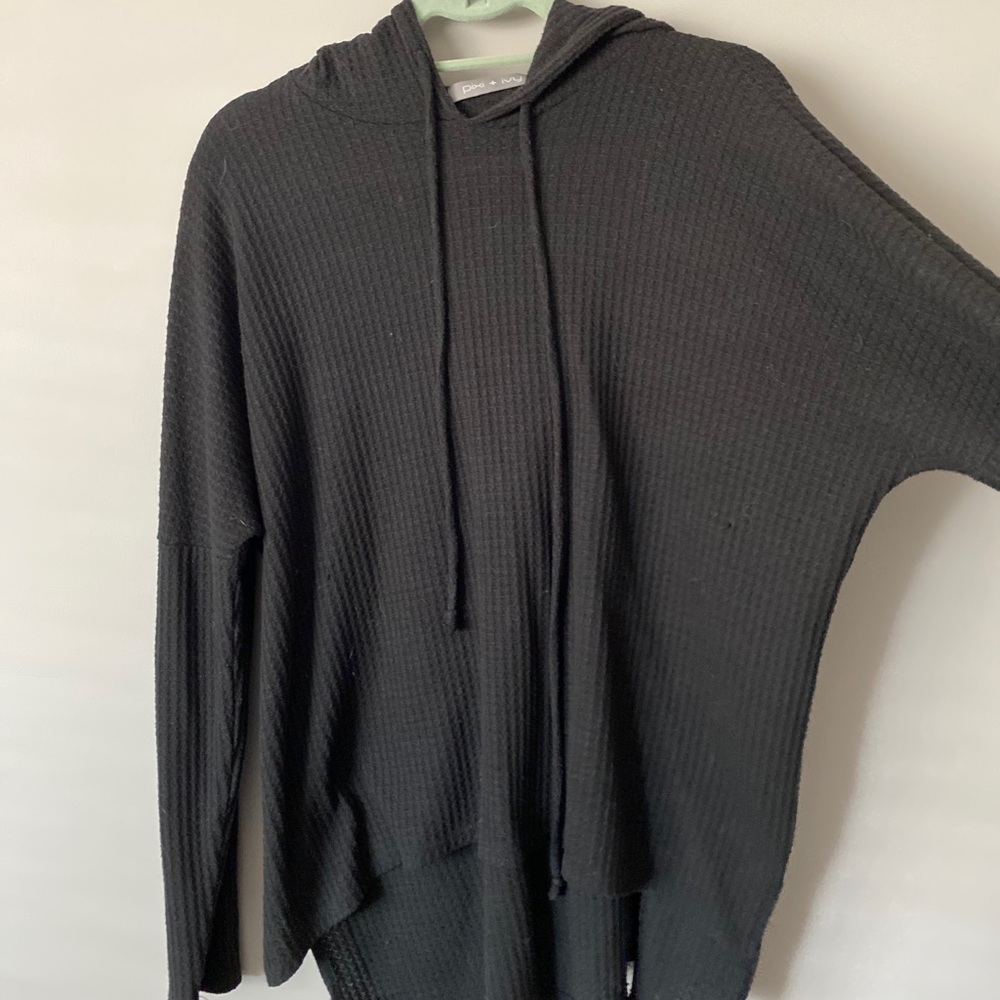 Lightweight black pullover with hood